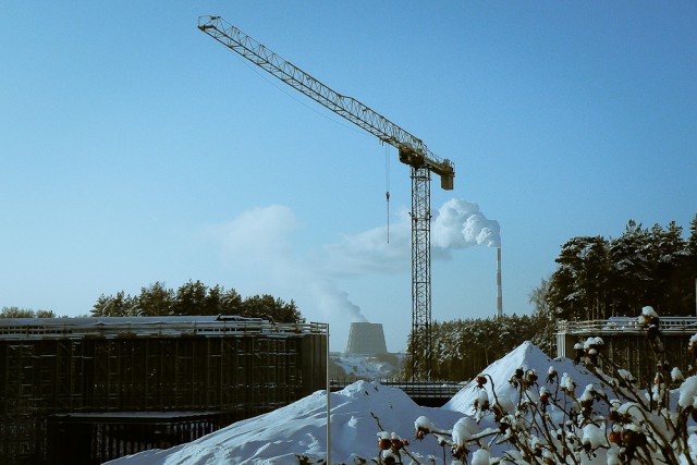 Statomas viadukas per Oslo gatvę. Tolumoje - Vilniaus termofikacinė elektrinė, VE-3