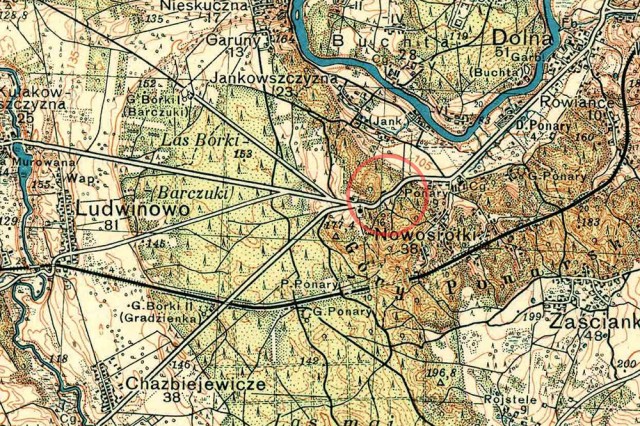 1934 m. žemėlapio fragmentas