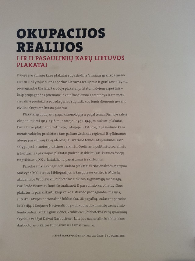 Okupacijos realijos. I ir II pasaulinių karų Lietuvos plakatai