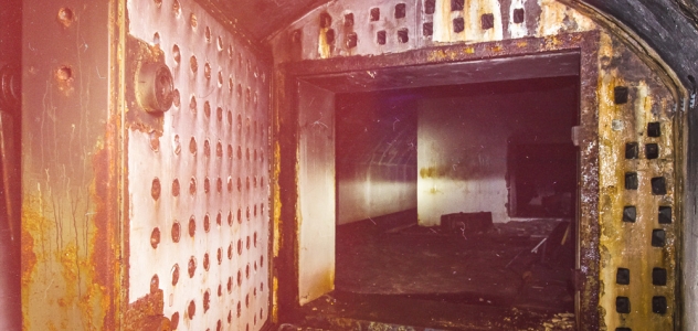 Slaptas radijo ryšio bunkeris giliai po žeme